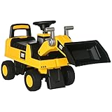 HOMCOM Sitzbagger Aufsitzbagger mit Verstellbarer Schaufel Hupe Kinderbagger mit...