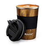 Tlater Kaffeebecher to go, 380ml Thermobecher- Isolierbecher mit Auslaufsicher...