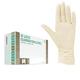 SF Latexhandschuhe M Weiß – 100 Stück Einweghandschuhe, Einmalhandschuhe,...