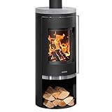 Justus 5686 11 Faro 2.0 Kaminofen Stahl Schwarz mit Speckstein-Abdeckplatte/A+