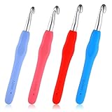 LXUEJIE 4 Stück Häkelnadel Set, 4 Größen Stricknadeln mit Ergonomischem...
