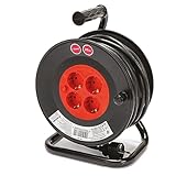 Kabeltrommel 25m, Kabelrolle mit 4 Steckdosen, H05VV-F 3G1,5mm2.