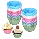 24 Stück Silikon Muffinförmchen, Wiederverwendbare Cupcake Formen,...