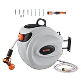 VEVOR Schlauchtrommel, 12mmx40m, Wandmontage, Schlauchaufroller mit Düse mit 9...