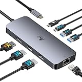 USB C Docking Station Dual Monitor 8 in 1 Laptop Docking Station 2 Monitore USB...