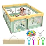 Laufstall Baby, 200x180cm Laufgitter Baby mit Rutschfestem Boden, Stabiler und...