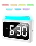 NOKLEAD Wecker Digital mit 7 Farbiges LED Nachtlicht Lauter Alarm mit Snooze...