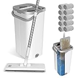 Masthome Wischmopp Set mit Eimer,Bodenwischer Set mit 10 Mikrofaser Pads und...