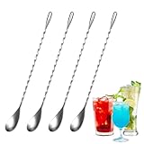 4 Stück Barlöffel – Lange Löffel – Cocktail Löffel, 25cm, Edelstahl,...