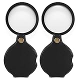 2 Stück Taschenlupe 20-Fache Lupe Klein Drehbare Mini Lupe Faltbare Lupenbrille...