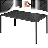 tectake® Gartentisch, outdoor Esstisch, Balkontisch in Holz Optik,...