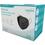 EUROPAPA® 20x FFP2 Schwarz Maske Atemschutzmaske 5-Lagen Staubschutzmasken...