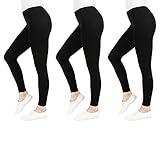 FM London (3er-Pack) Sehr Warm Damen Casual Leggings | Nicht durchsichtige...