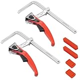 2 Stück Hebelzwinge mit Hebelgriff, Ganzstahl Tischzwinge mit 160mm Kapazität...