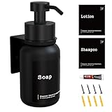 TEHEO Seifenspender Wandbefestigung Schwarz | Moderner Glas Seifenspender 250ml...
