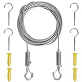 Drahtseil Set 6m, Vorhang Drahtstangen Set, Multi-Purpose Set Clothesline...