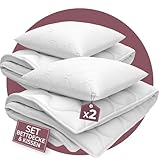 EVAN BROWNS® Bettenset 135x200 4teilig - Made in EU - Bettdecke 135x200 Set mit...