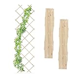 Relaxdays Rankgitter ausziehbar, 3er Set, 180x60 cm, Holz, Wandmontage,...