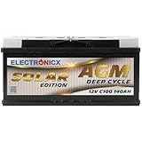 AGM Solarbatterie 12V 140Ah – Wartungsfreier Akku für Wohnwagen, Wohnmobil,...