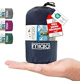 MIQIO® 2in1 Hüttenschlafsack Ultra leicht mit durchgängigem Reißverschluss...
