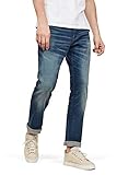 G-STAR RAW Herren 3301 Regular Straight Jeans, Blau (worker blue faded...