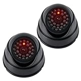 BUYGOO 2 pcs Kamera Attrappe, CCTV Dummy Sicherheits Dome Kameras, Fake...