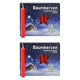 OLShop AG 2er Pack Baumkerzen rot ca. 13 x 105 mm (2 x 20 Stück)...