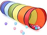 LATERN 180CM Spieltunnelzelt für Kinder, 46CM Runder Öffnung Babytunnel Bunter...
