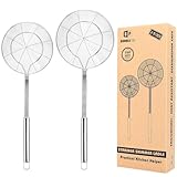 Großer Spinnennetz-Sieb aus Edelstahl, 2 Stück, Küchenlöffel, Siebkelle mit...