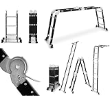 DRABEST - Gelenkleiter 4x3 Sprossen - aus Aluminium und Stahl - Klappleiter,...