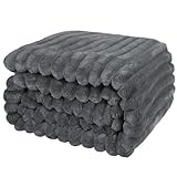 Kuscheldecke - Warme Flausige Bettüberwurf Decke und Sofadecke - Streifen...