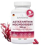 Bandini® Astaxanthin hochdosiert 18mg | 270 Kapseln – 9 Monatsvorrat - Aus...