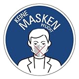 Aufkleber Gebotszeichen „KEINE MASKENPFLICHT“ Schild Folie selbstklebend...