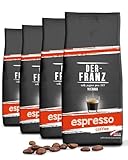 Der-Franz Espresso Kaffee, Intensität 5/5, Arabica und Robusta, ganze Bohne, 4...
