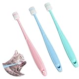 3 Stück Kleine Katze Zahnbürste,360 Grad Katzen Zahnbürste Weich,Langgriff...
