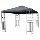 Pavillon Ersatzdach wasserdicht mit PVC Beschichtung 3 x 3 Meter - anthrazit -...