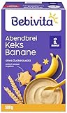 Bebivita Milchbreie ohne Zuckerzusatz Abendbrei Keks-Banane, 500g 4er Pack...