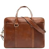 SID & VAIN große Laptoptasche schmal echt Leder - 15 Zoll Laptop...