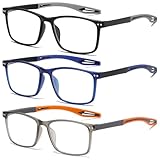 Fsread 3 Pack Lesebrille für Herren Sportlicher Stil Blaulichtblockierende...