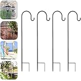 EMAGEREN 4 Stück Garten Schäferhaken 81cm/31.9 inch Hirtenhaken Metall...