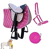 My Sweet Pony® Kinder Shettysattel-Set Pink Flower + Halfter + Führstrick |...
