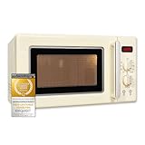 Exquisit Retro Mikrowelle 20L, 1000 Watt Grill, 700 Watt, 25,5cm Drehteller, 5...