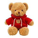 TROYSINC Teddybär Weiches Fell Teddybär mit Kapuze Tatzendruck Plüschtier...
