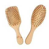 XRVRILE 2 Stück Holz Haarbürste Set, Naturhaarbürste Kopfhaut Massagebürste...