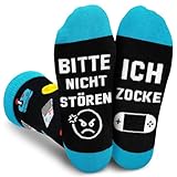 Gemtte Lustige Socken, Lustige Gaming Socken mit Spruch 'Bitte Nicht Stören Ich...