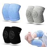 RAMGLYO 3 Paar Baby-Knieschützer Anti-rutsch Baumwolle Krabbelhilfe für Unisex...