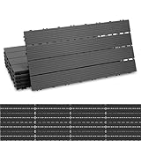 Ikodm WPC Terrassenfliese 30x60 cm, Klickfliese, Balkonfliese, anthrazit,...