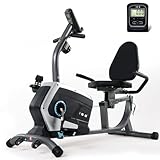 ISE Ergometer Liege- Heimtrainer mit Magnetbremse, Pulssensoren und LCD-Display,...