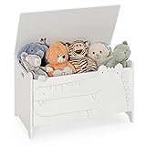 COSTWAY Spielzeugtruhe aus Holz, 2 in 1 Spielzeugschrank und Sitzbank,...