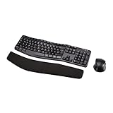 Amazon Basics – Tastatur-Maus-Set, ergonomisch, kabellos, DE-Layout - schwarz